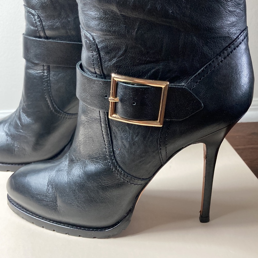 Jimmy Choo biker leather unlined heeled boots - Picture 5 of 15